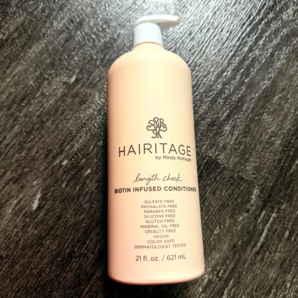 Hairitage Length Check Conditioner Unisex 21oz Peach Biotin Castor Oil Vegan